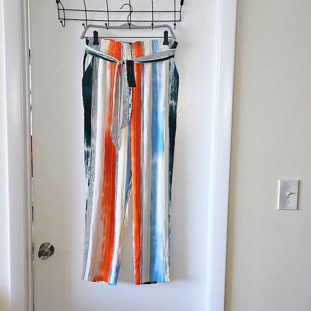 Colorful Striped Cropped Pant. New With Tags Bcbg Maxazria Multi Color